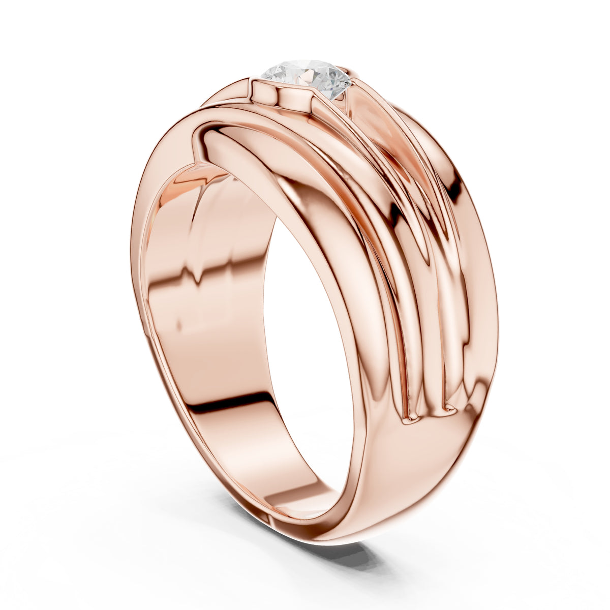 The Dune Sculpted Solitaire 0.5ct Rose Gold