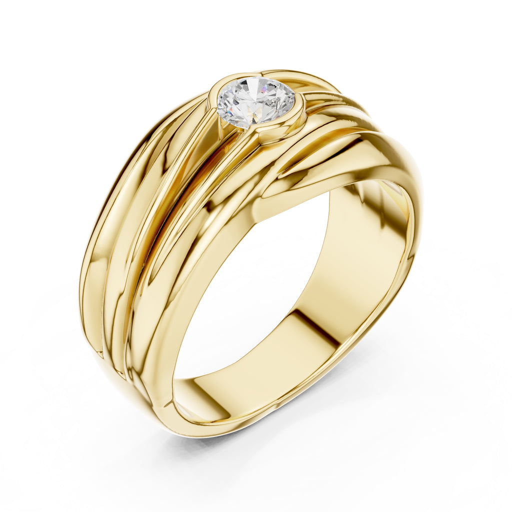 The Dune Sculpted Solitaire 0.5ct Yellow Gold