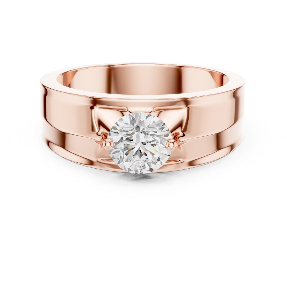 0.85 ct Unity Four-Prong Band 0.85ct Rose Gold