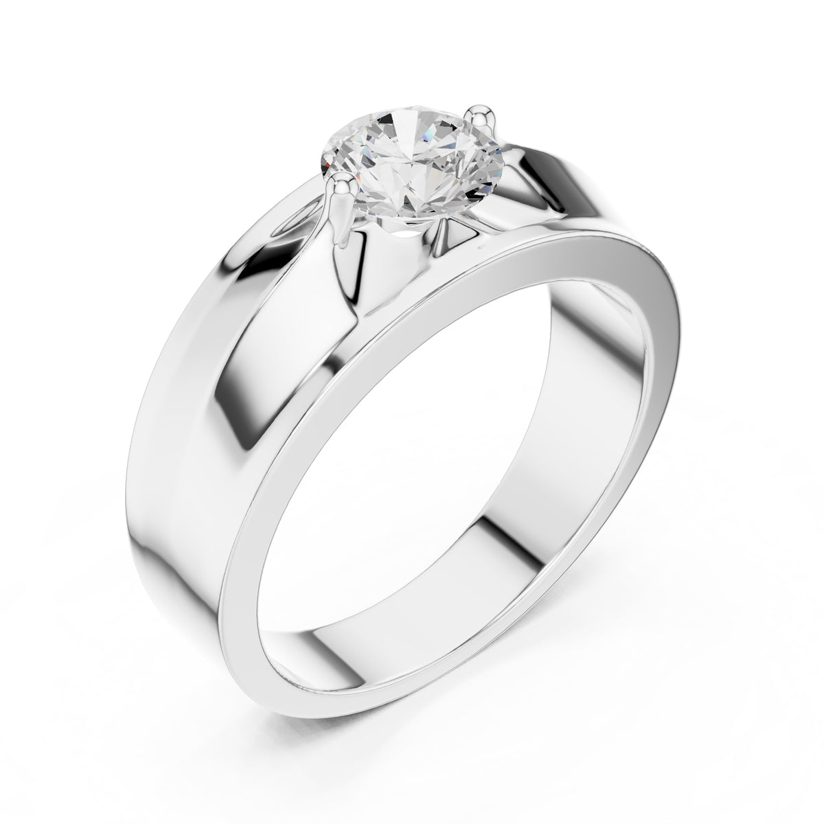 0.85 ct Unity Four-Prong Band 0.85ct White Gold