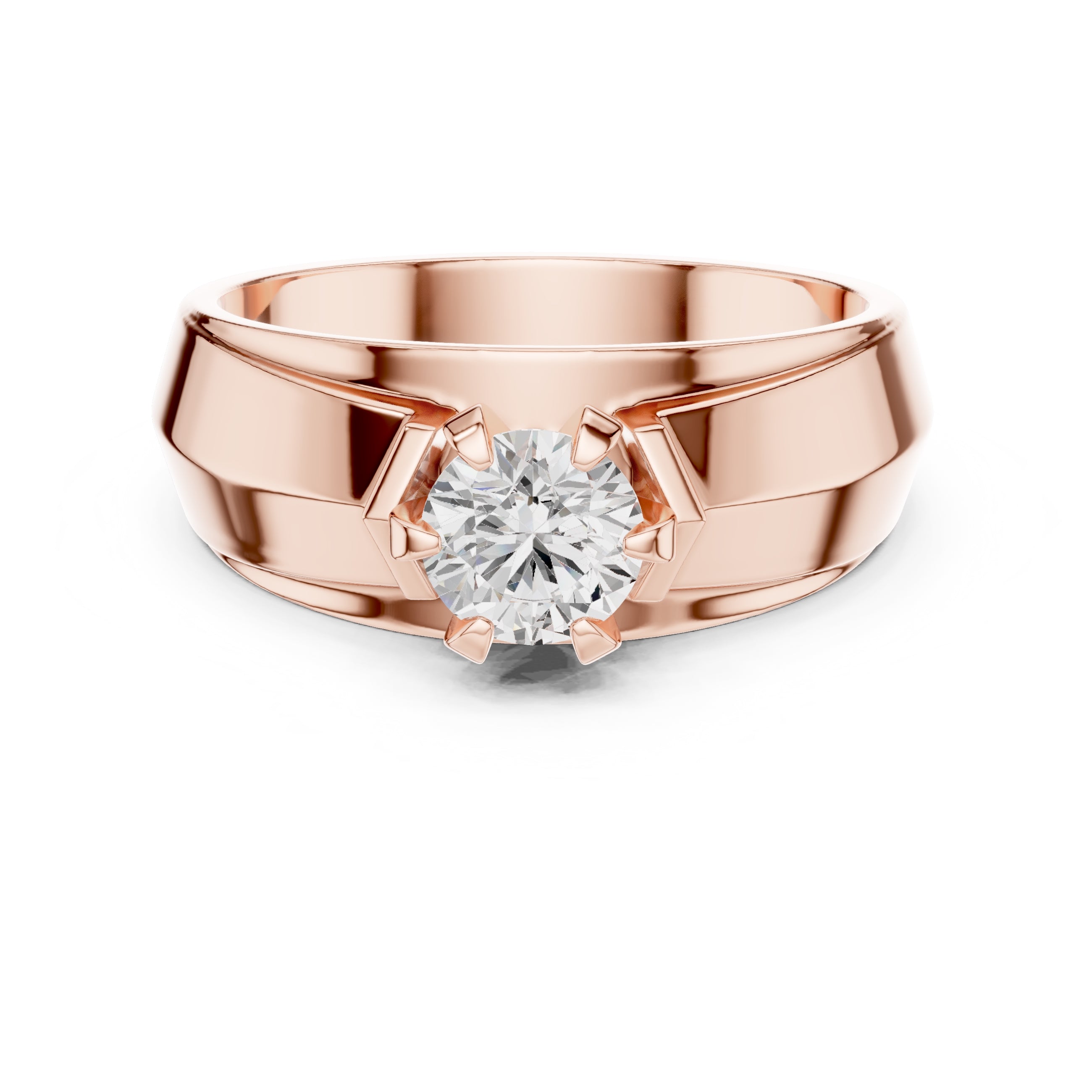 0.85 ct Empire Claw Band 0.85ct Rose Gold