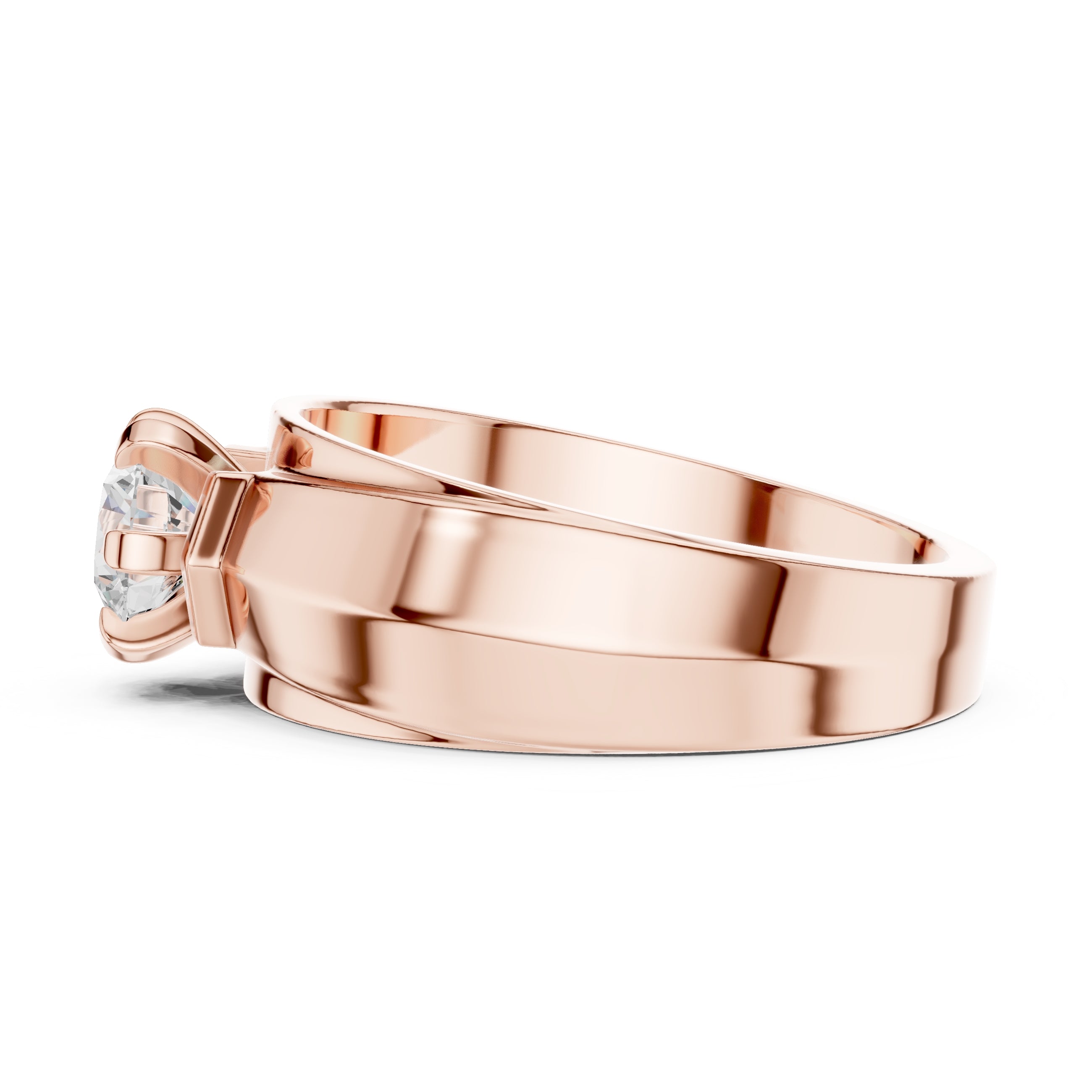 0.85 ct Empire Claw Band 0.85ct Rose Gold