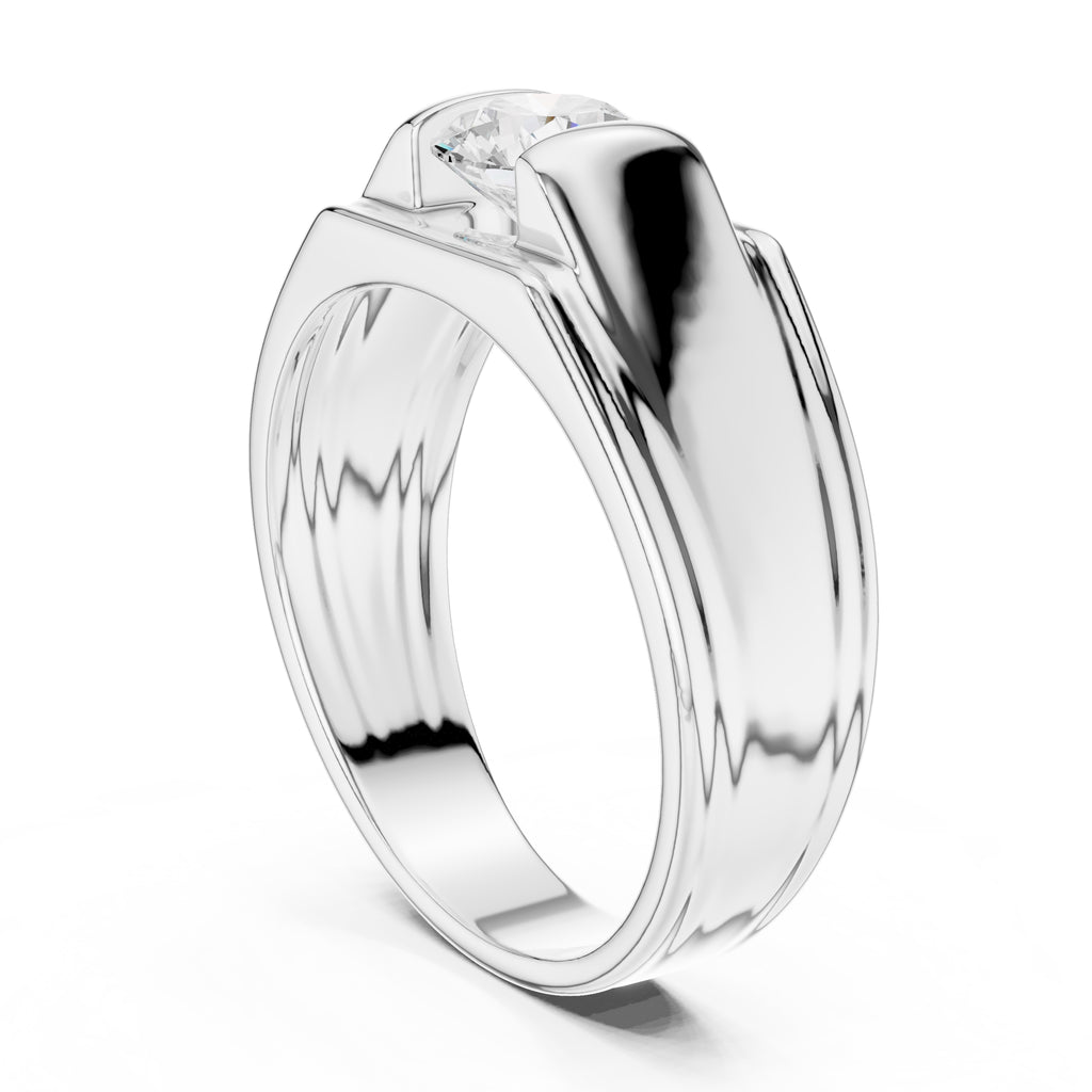 The Eclipse Channel Solitaire Ring 0.7ct White Gold