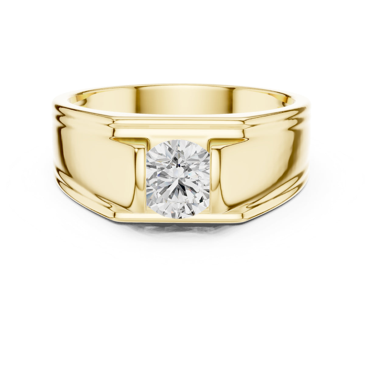 The Eclipse Channel Solitaire Ring 0.7ct Yellow Gold