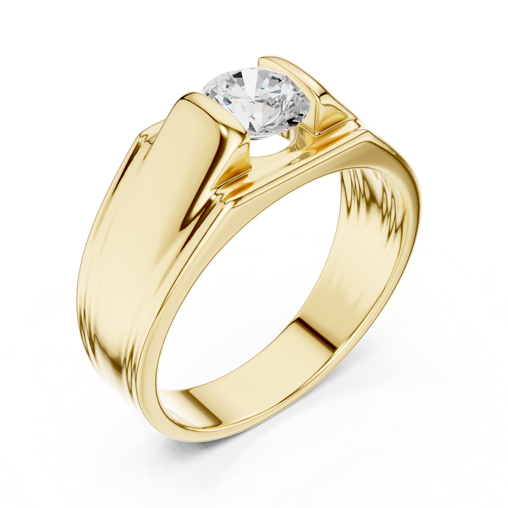 The Eclipse Channel Solitaire Ring 0.7ct Yellow Gold