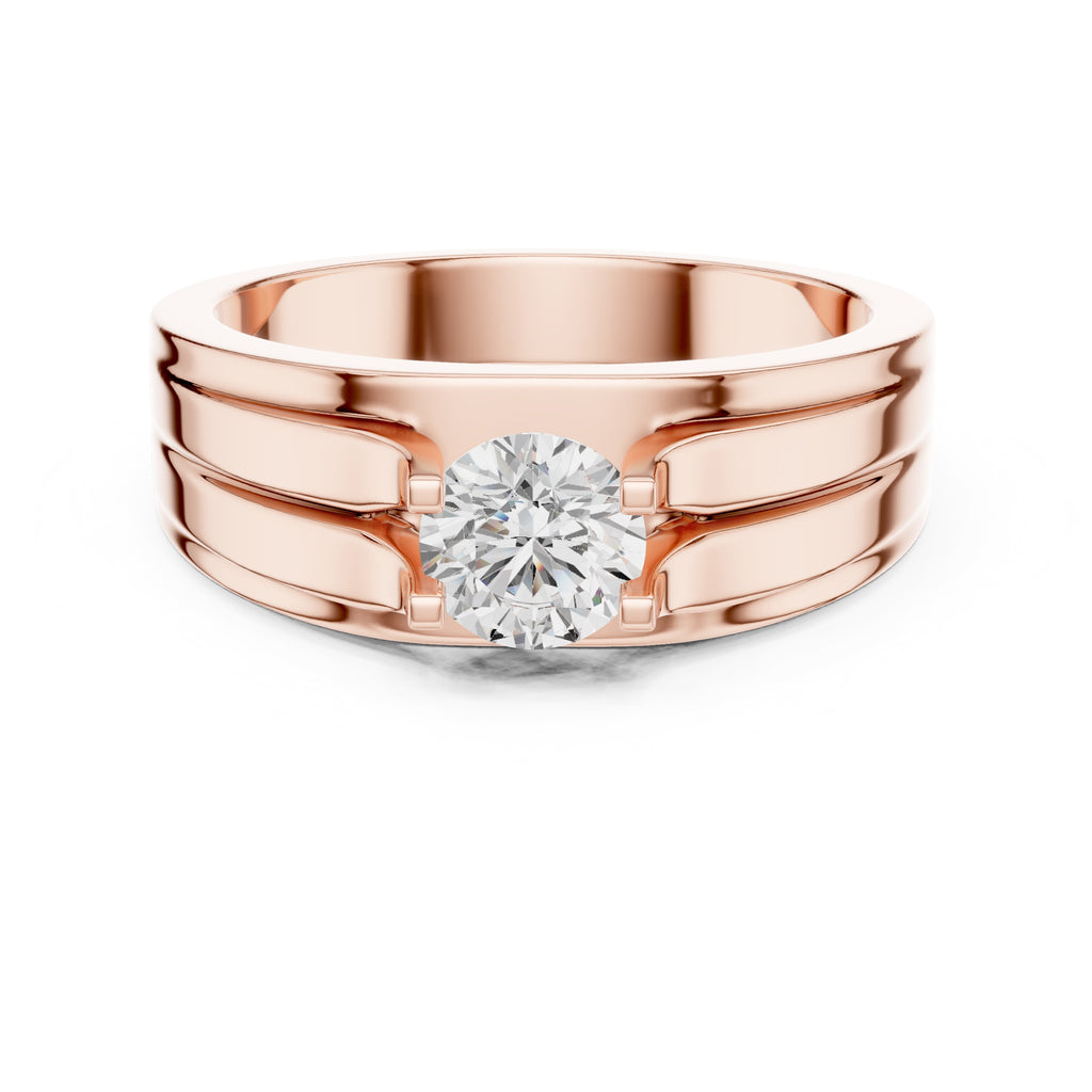 0.75 ct Stratum Ribbed Solitaire 0.75ct Rose Gold