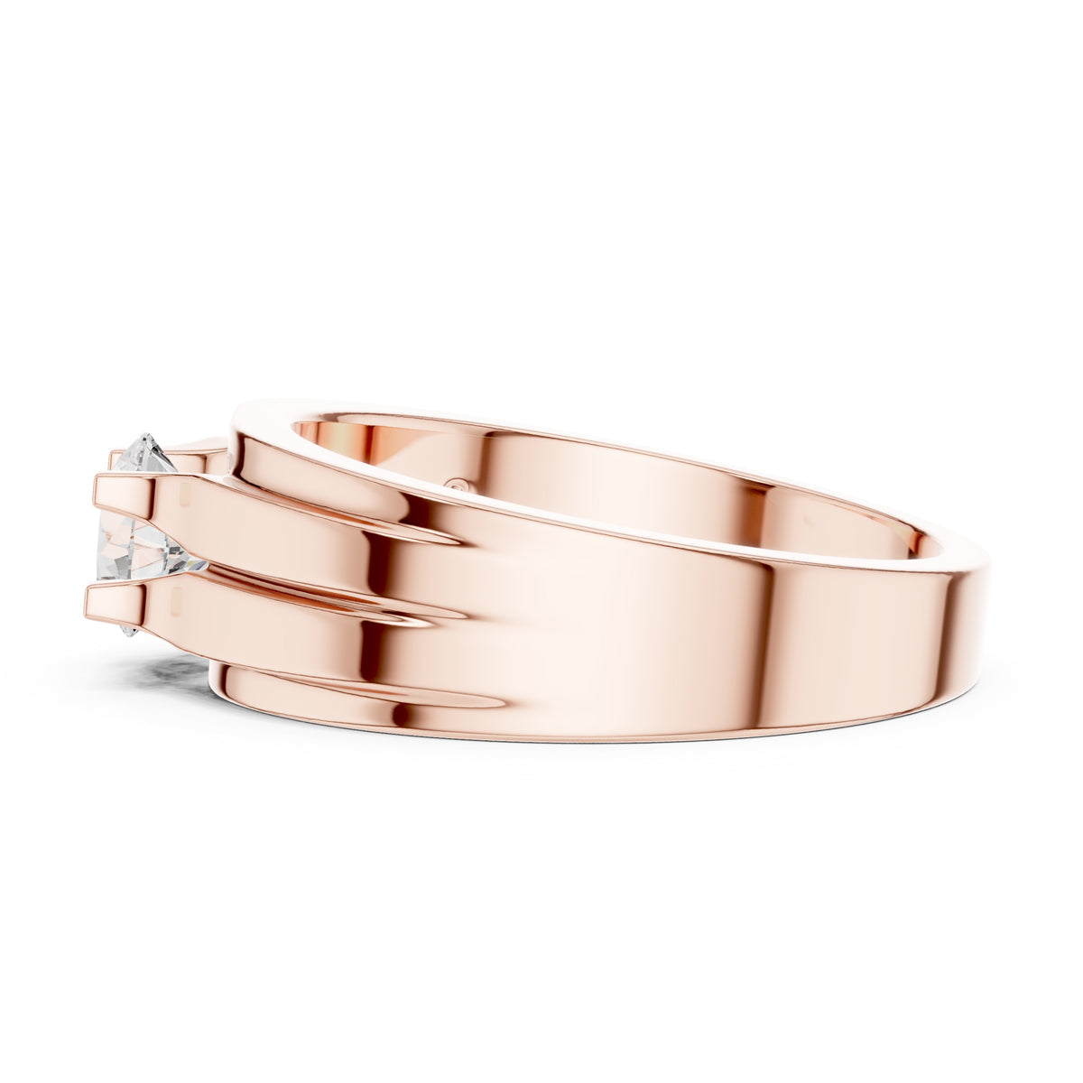 0.75 ct Stratum Ribbed Solitaire 0.75ct Rose Gold