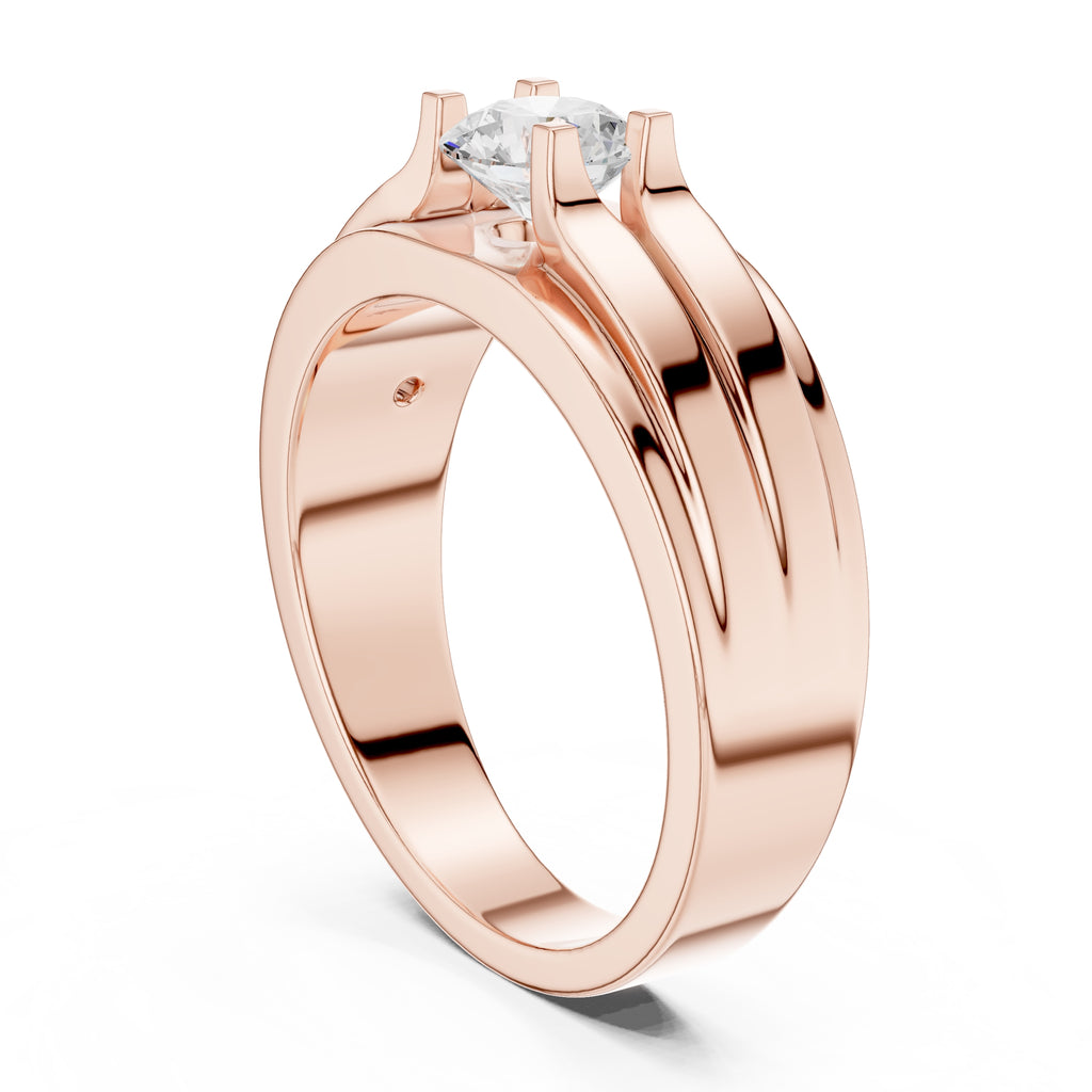 0.75 ct Stratum Ribbed Solitaire 0.75ct Rose Gold
