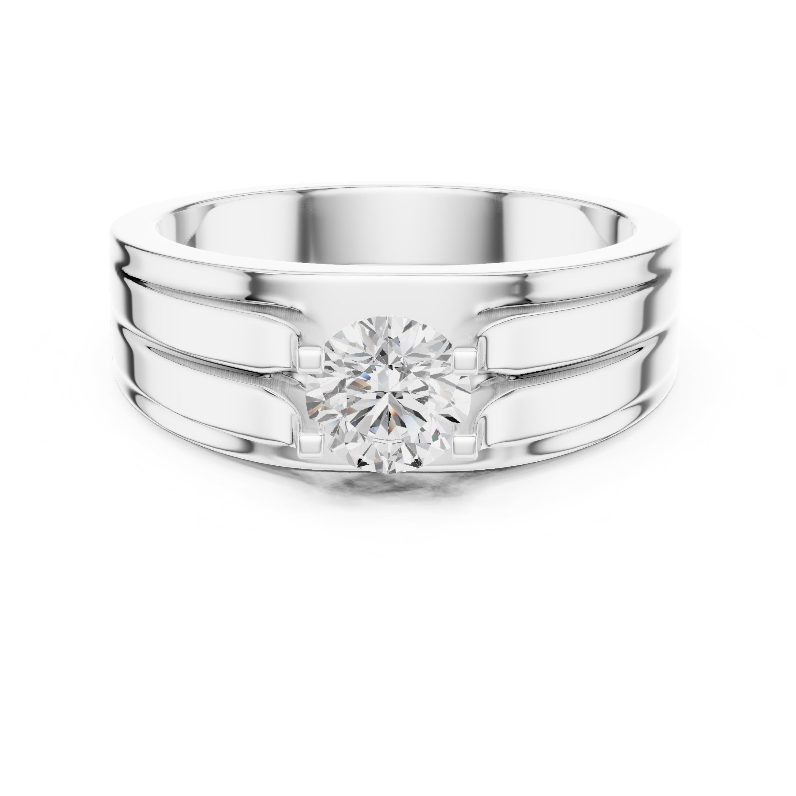 0.75 ct Stratum Ribbed Solitaire 0.75ct White Gold
