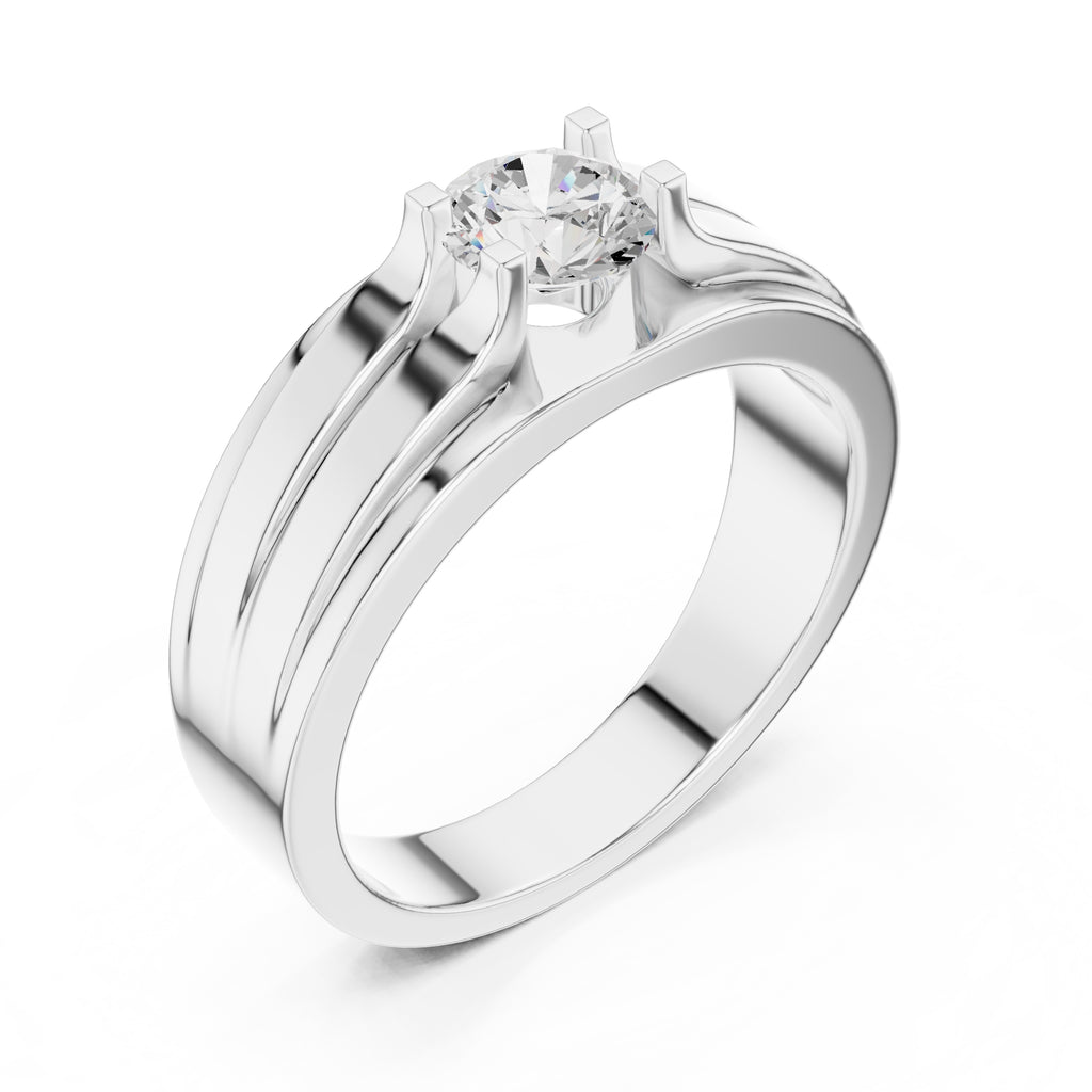 0.75 ct Stratum Ribbed Solitaire 0.75ct White Gold