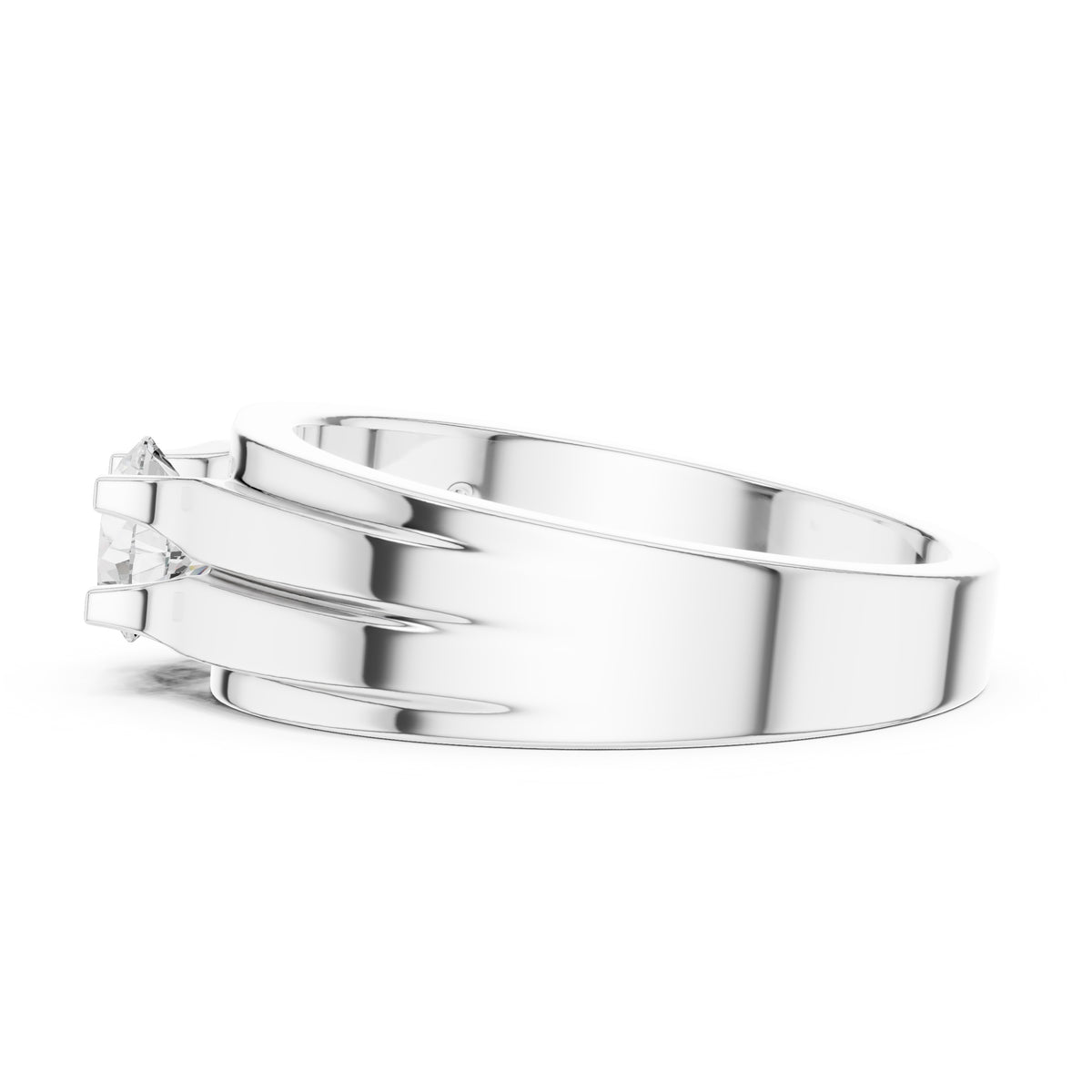 0.75 ct Stratum Ribbed Solitaire 0.75ct White Gold