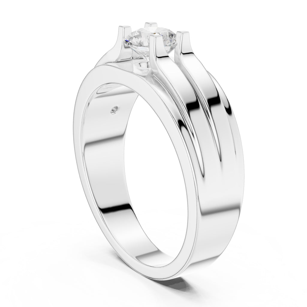 0.75 ct Stratum Ribbed Solitaire 0.75ct White Gold