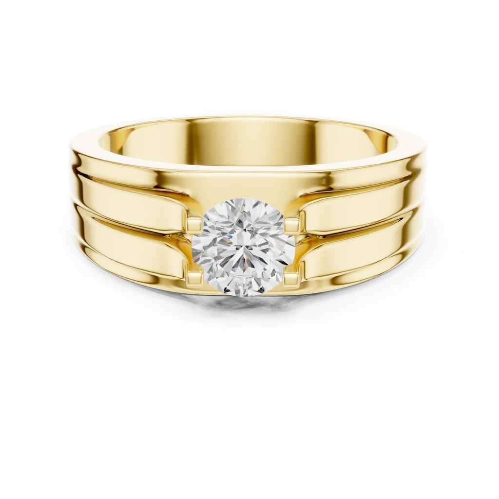 0.75 ct Stratum Ribbed Solitaire 0.75ct Yellow Gold