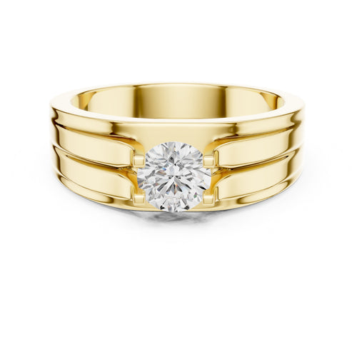 0.75 ct Stratum Ribbed Solitaire 0.75ct Yellow Gold