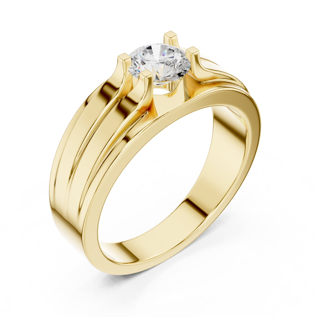0.75 ct Stratum Ribbed Solitaire 0.75ct Yellow Gold