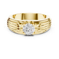 0.75 ct Pillar Ribbed Band 0.75ct Yellow Gold