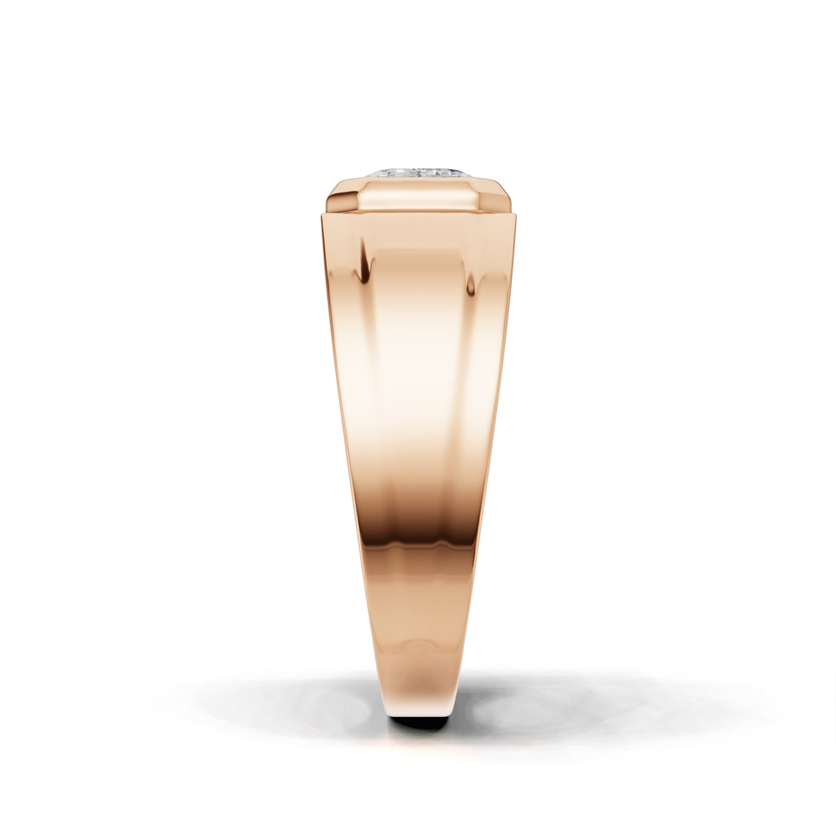 2 Carat Emerald Cut Diamond Signet Ring Rose Gold