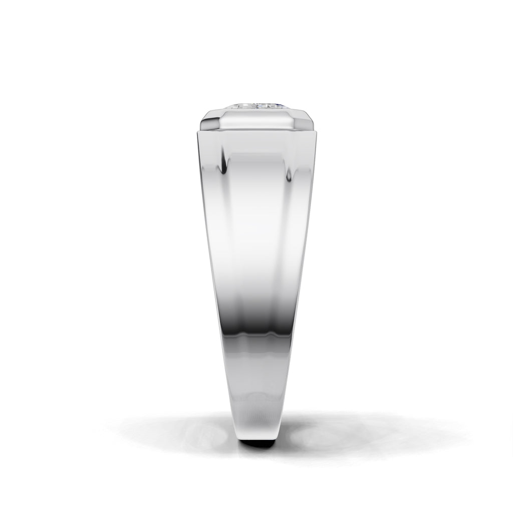 2 Carat Emerald Cut Diamond Signet Ring White Gold
