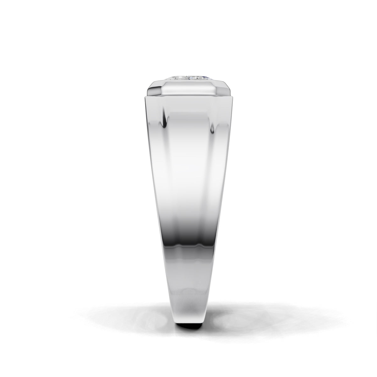 2 Carat Emerald Cut Diamond Signet Ring White Gold