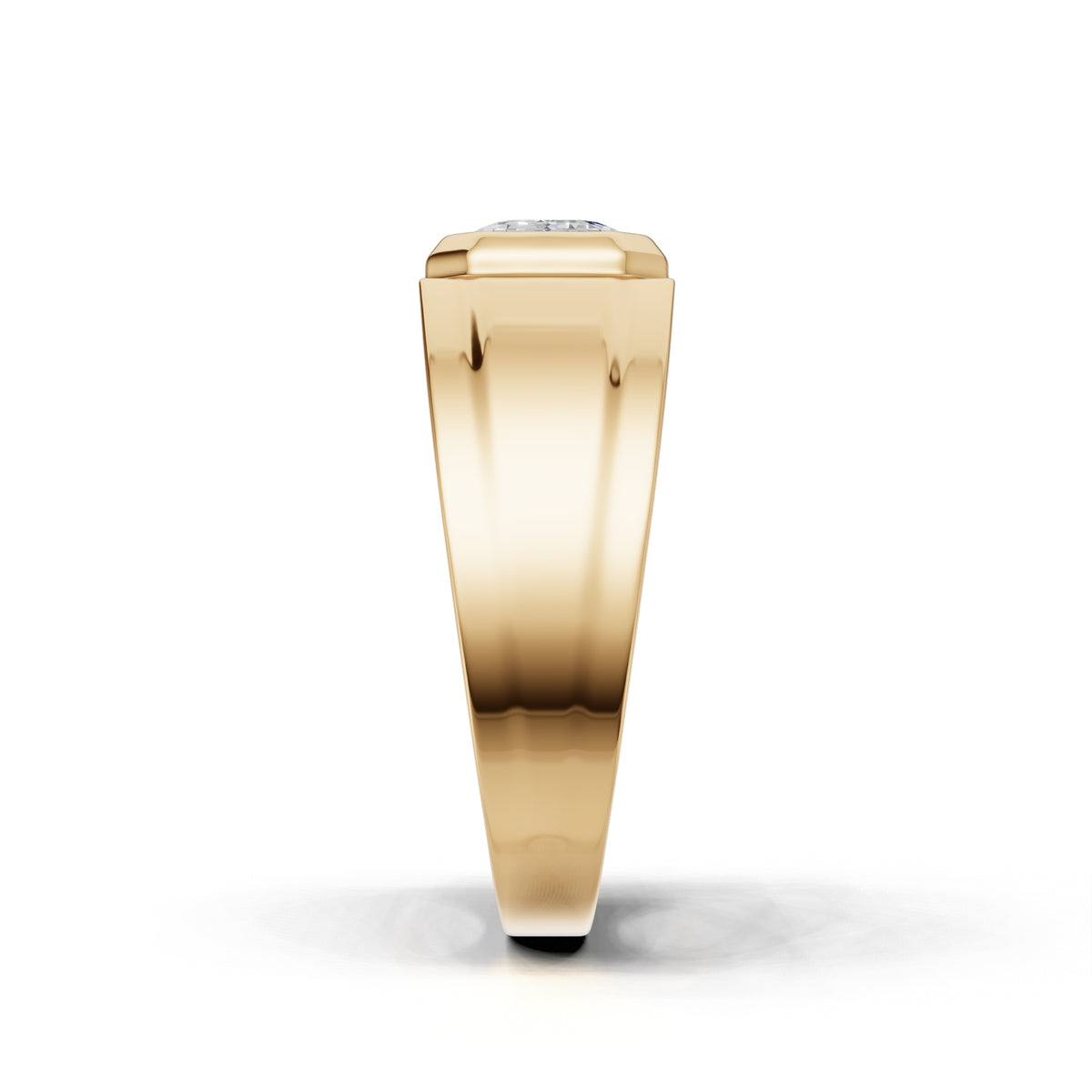 2 Carat Emerald Cut Diamond Signet Ring Yellow Gold