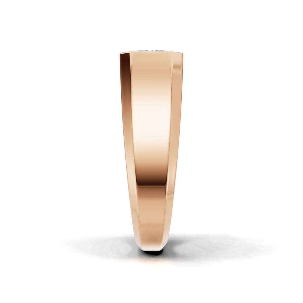 2 Carat Emerald Cut Diamond Men’s Ring Rose Gold