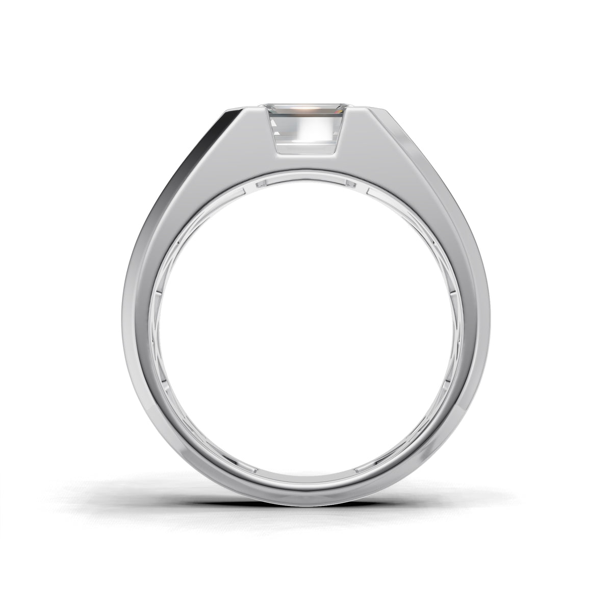 2 Carat Emerald Cut Diamond Men’s Ring White Gold