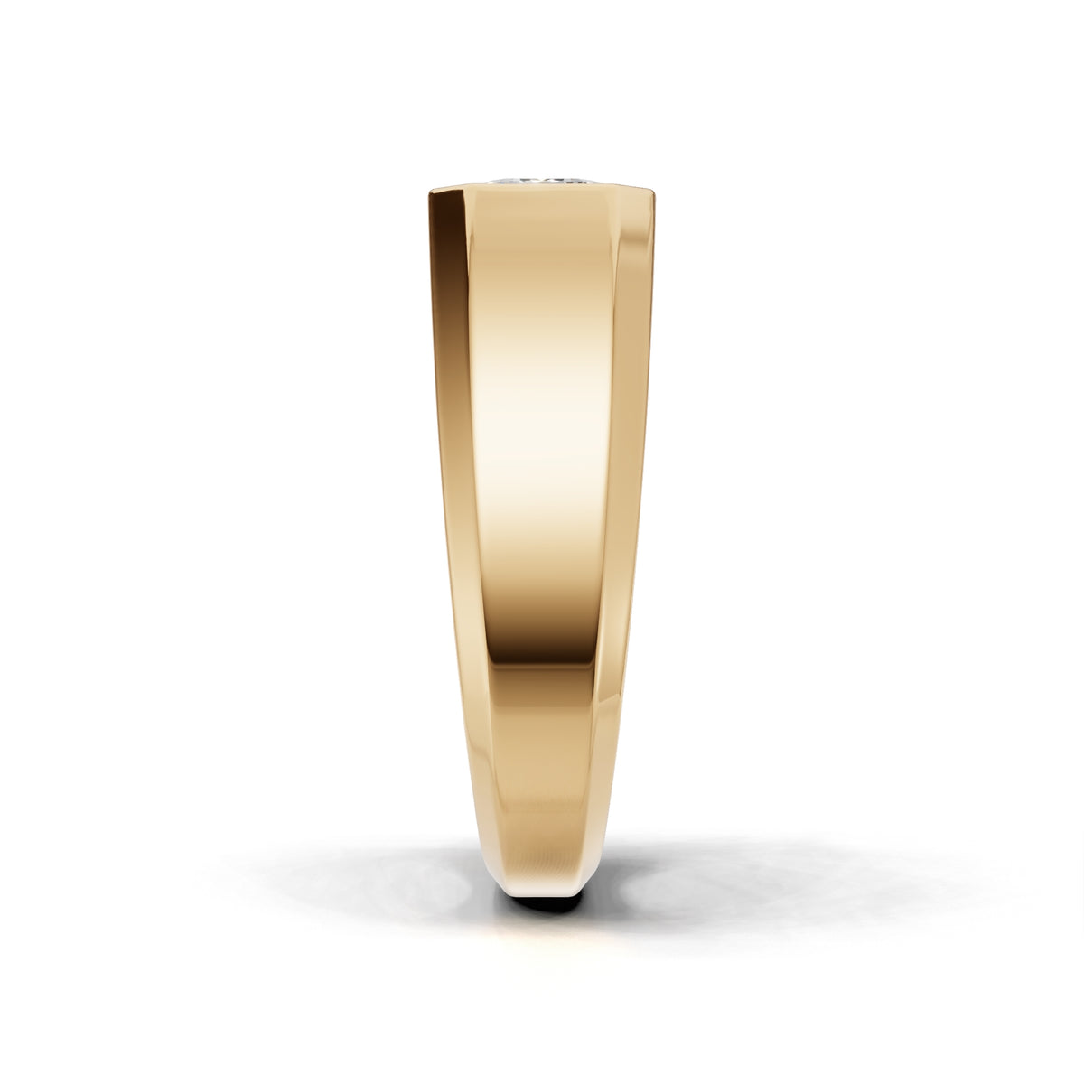 2 Carat Emerald Cut Diamond Men’s Ring Yellow Gold