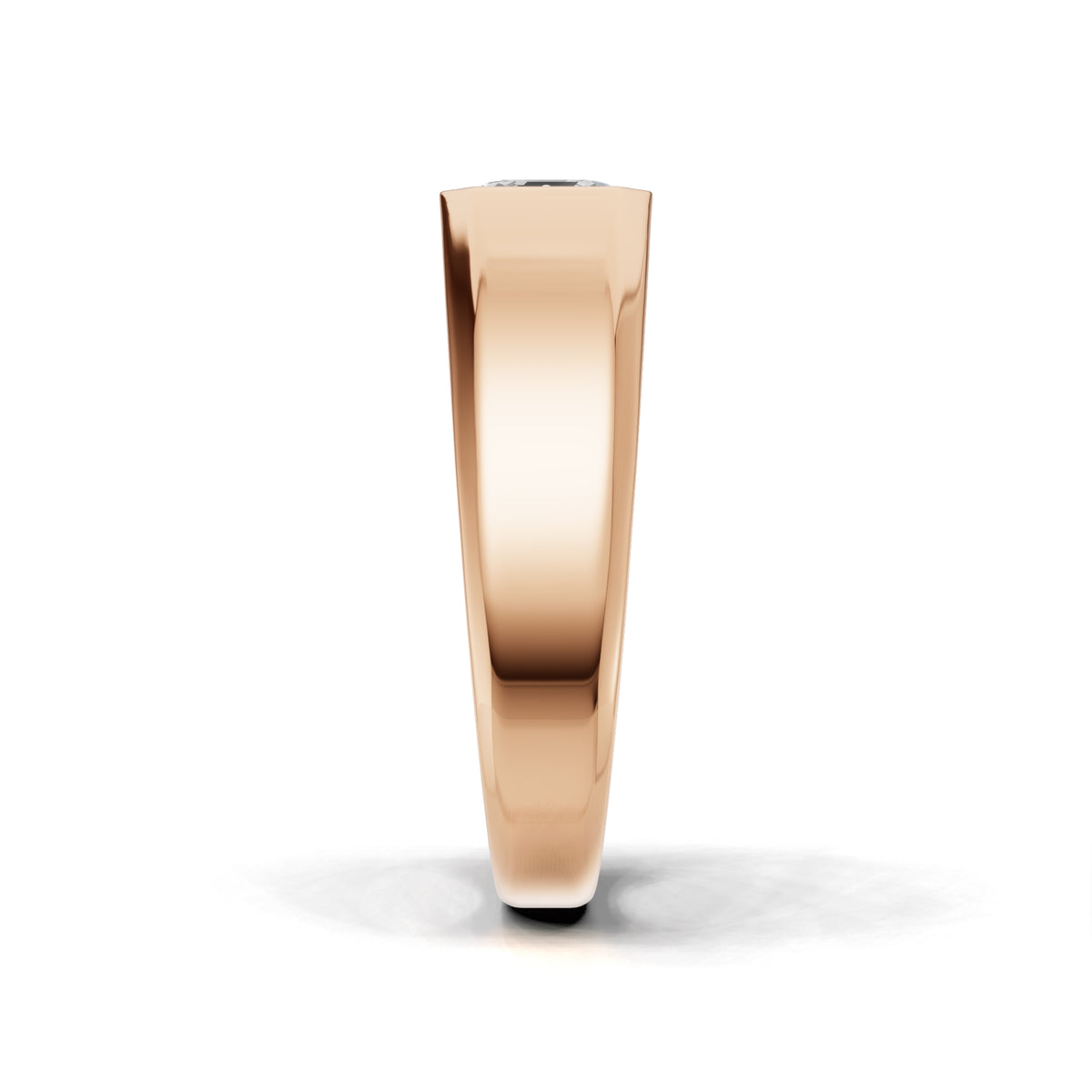 1 Carat Assacher Cut Diamond Men’s Ring Rose Gold