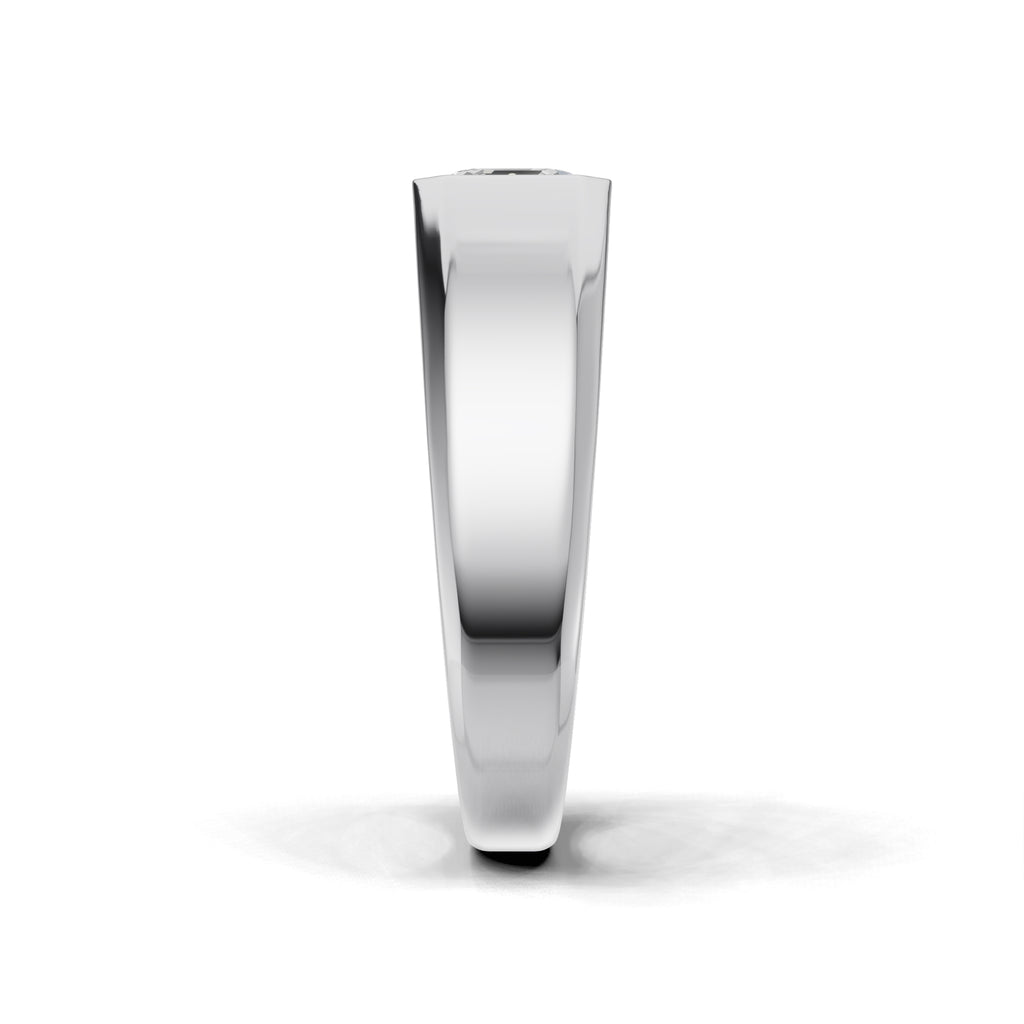 1 Carat Assacher Cut Diamond Men’s Ring White Gold