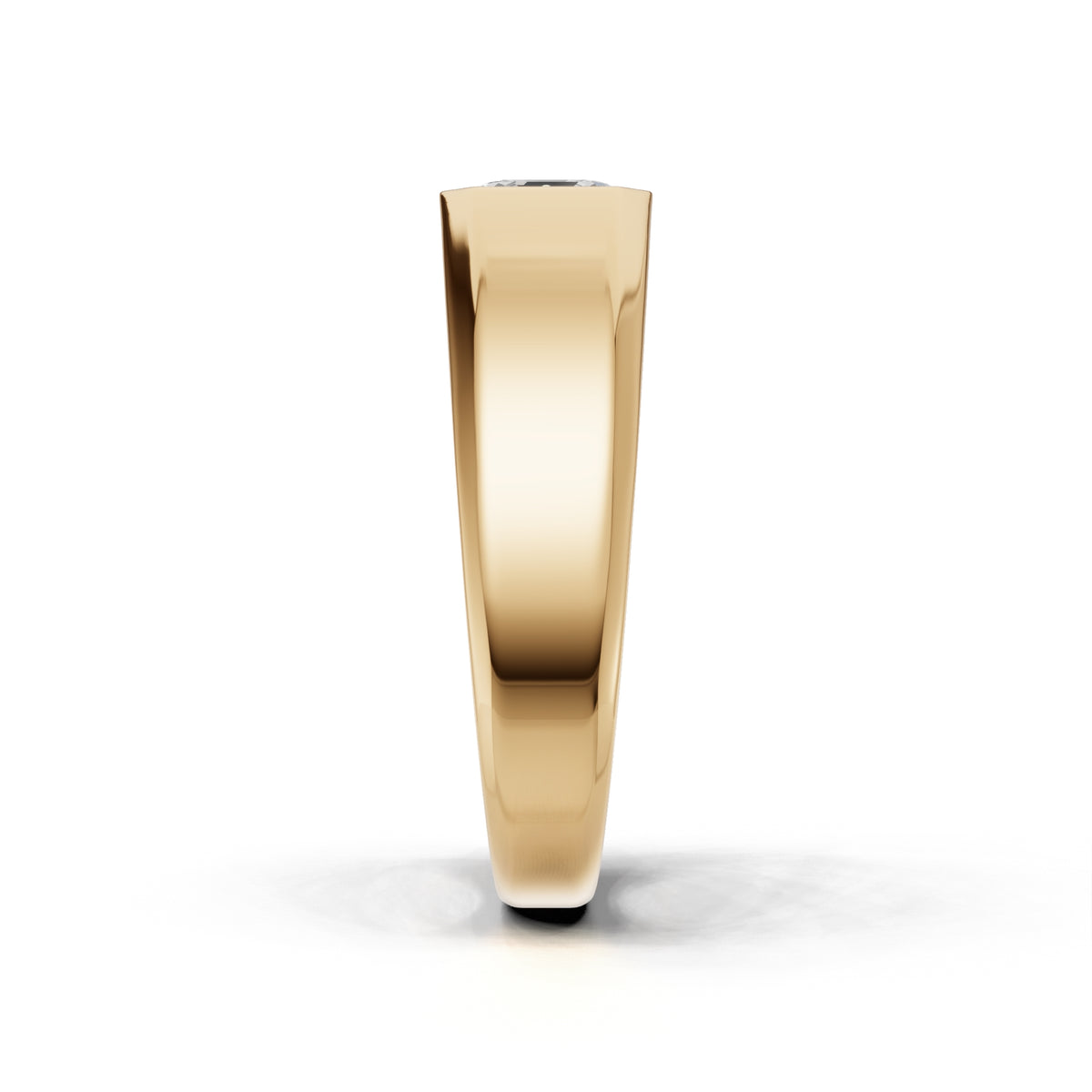 1 Carat Assacher Cut Diamond Men’s Ring Yellow Gold