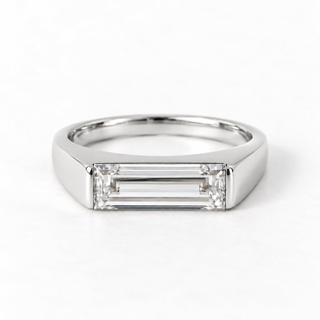 The Meridian Baguette Lab Grown Diamond Ring White Gold