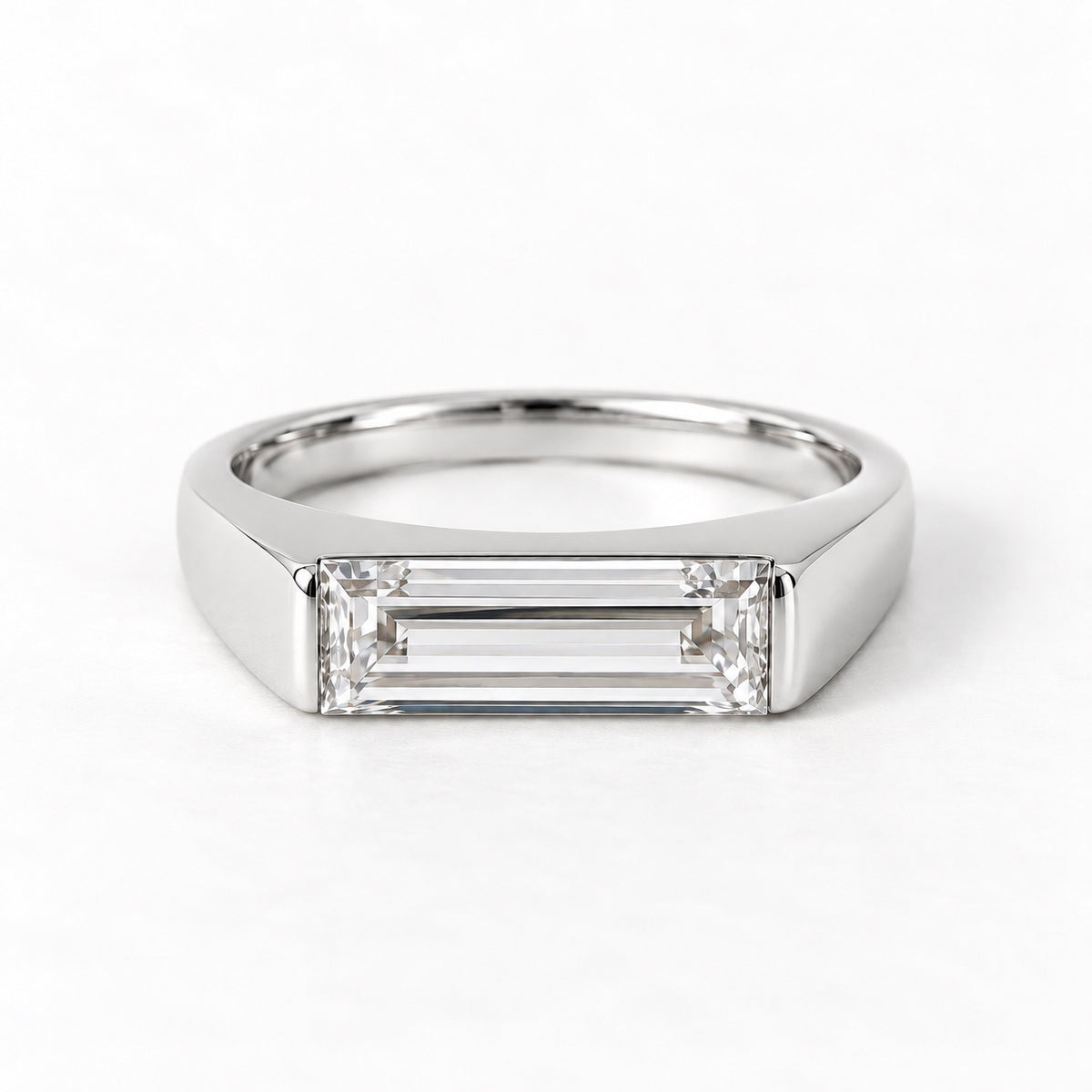 The Meridian Baguette Lab Grown Diamond Ring White Gold