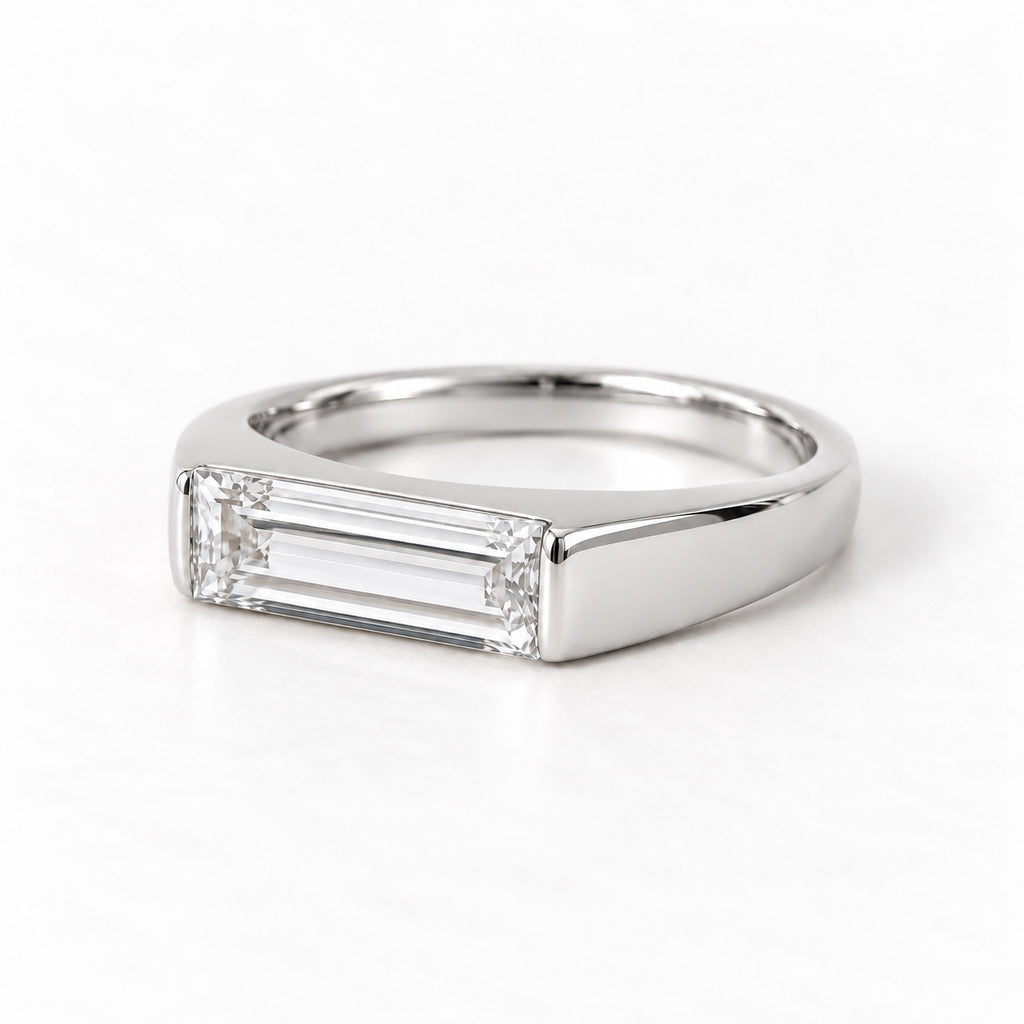 The Meridian Baguette Lab Grown Diamond Ring White Gold