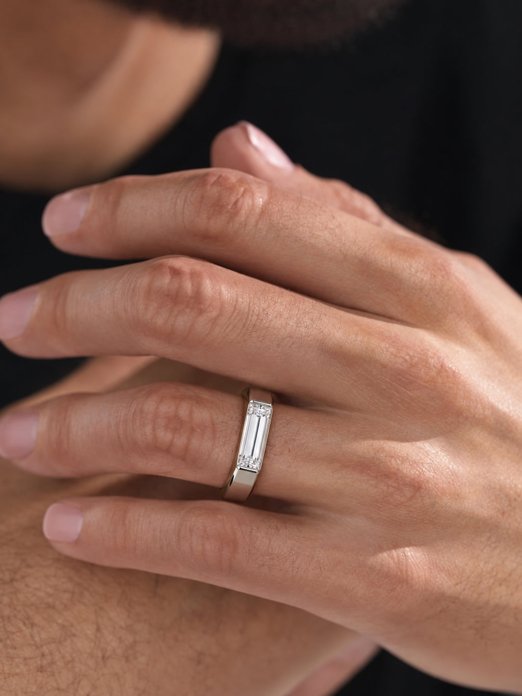 The Meridian Baguette Lab Grown Diamond Ring White Gold