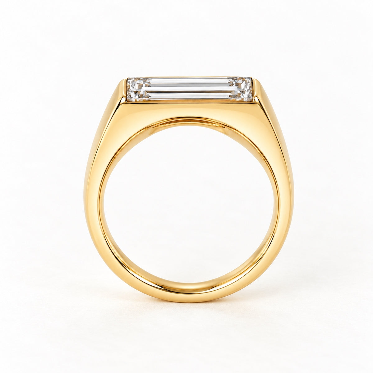 The Meridian Baguette Lab Grown Diamond Ring Yellow Gold