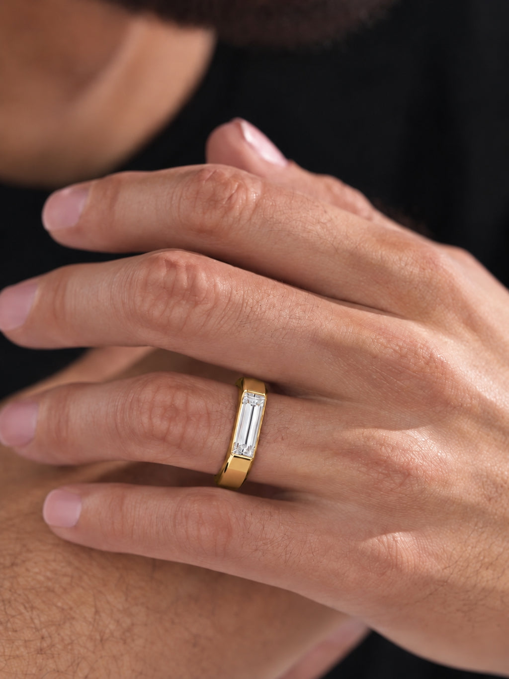 The Meridian Baguette Lab Grown Diamond Ring Yellow Gold