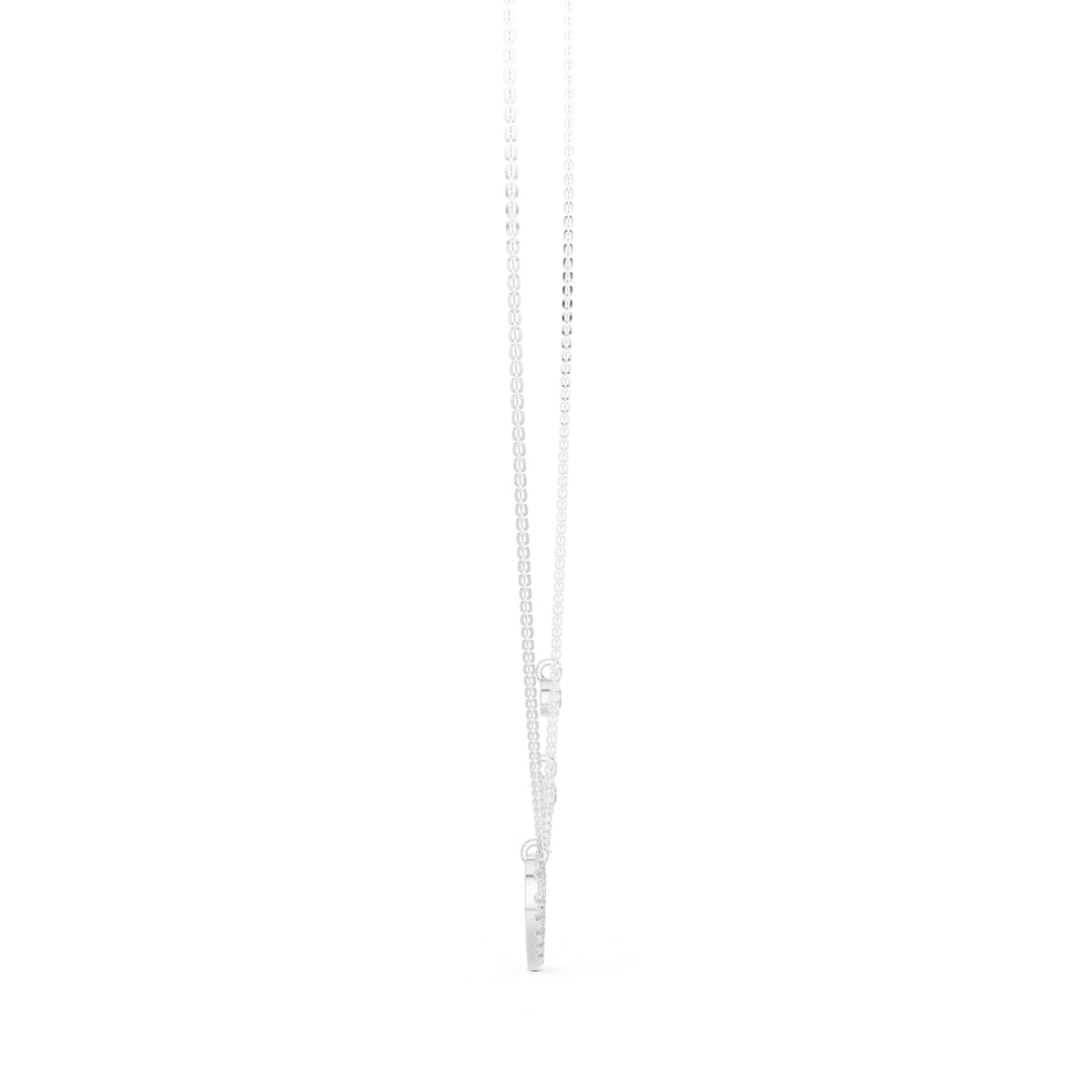 The Romance Drop Chain Pendant White Gold