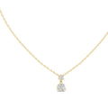 0.50ct Round Solitaire Two-Stone Diamond Drop Pendant Yellow Gold