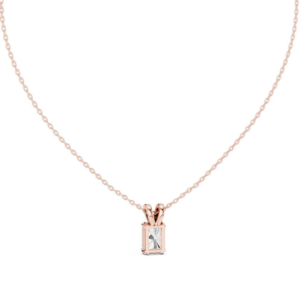 Magnificent 2.00ct Radiant Cut Diamond Pendant with Pave Bail 2.05ct Rose Gold