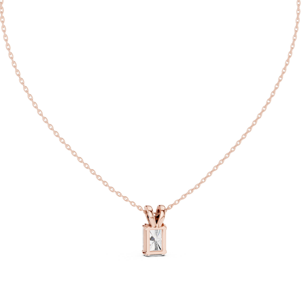 Magnificent 2.00ct Radiant Cut Diamond Pendant with Pave Bail 2.05ct Rose Gold