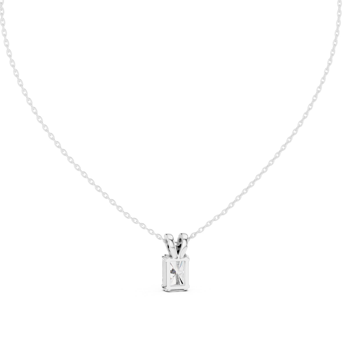 Magnificent 2.00ct Radiant Cut Diamond Pendant with Pave Bail 2.05ct White Gold