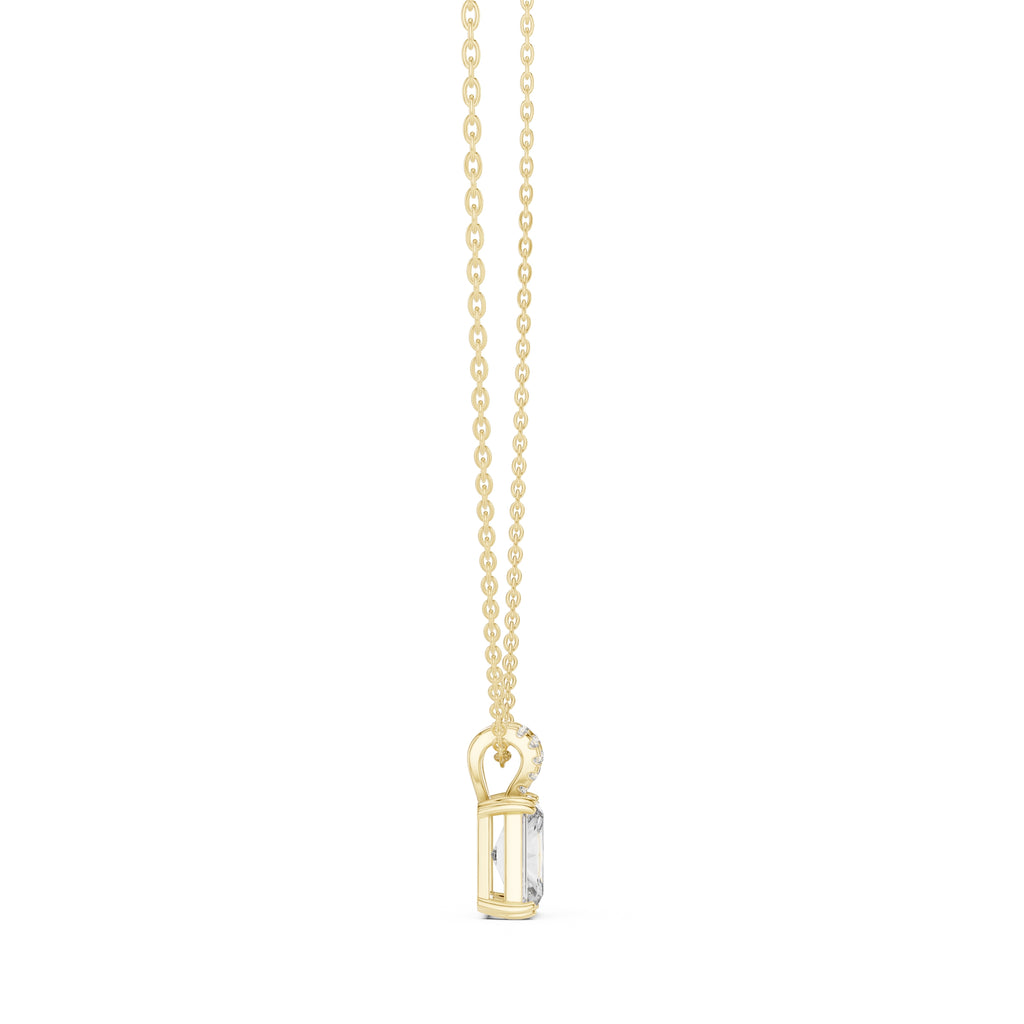 Magnificent 2.00ct Radiant Cut Diamond Pendant with Pave Bail 2.05ct Yellow Gold