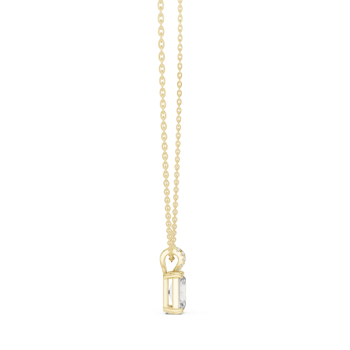 Magnificent 2.00ct Radiant Cut Diamond Pendant with Pave Bail 2.05ct Yellow Gold