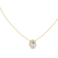 Minimalist 0.75ct Pear Lab Grown Diamond Halo Pendant 0.75ct Yellow Gold