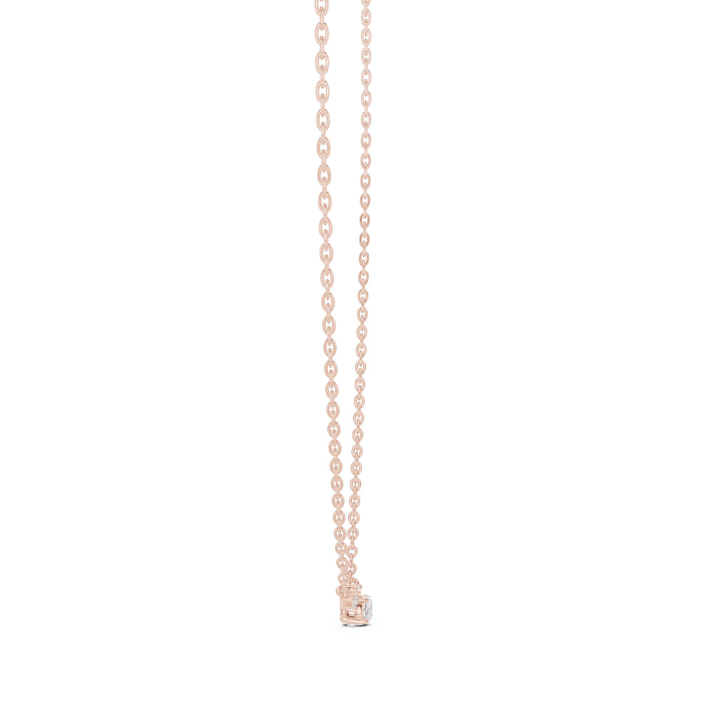 Minimalist Labgrown Diamond Lariat Chain Necklace Rose Gold