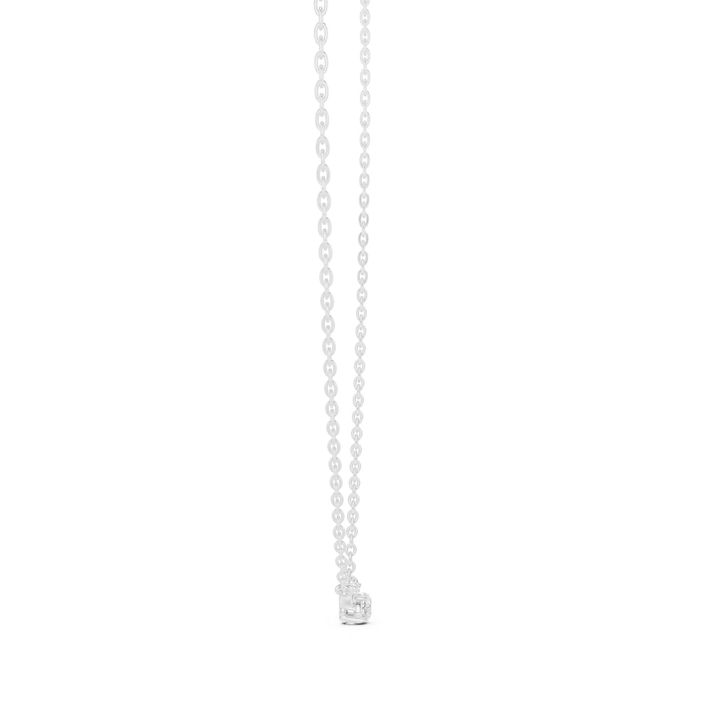 Minimalist Labgrown Diamond Lariat Chain Necklace White Gold
