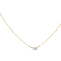 Minimalist Labgrown Diamond Lariat Chain Necklace Yellow Gold