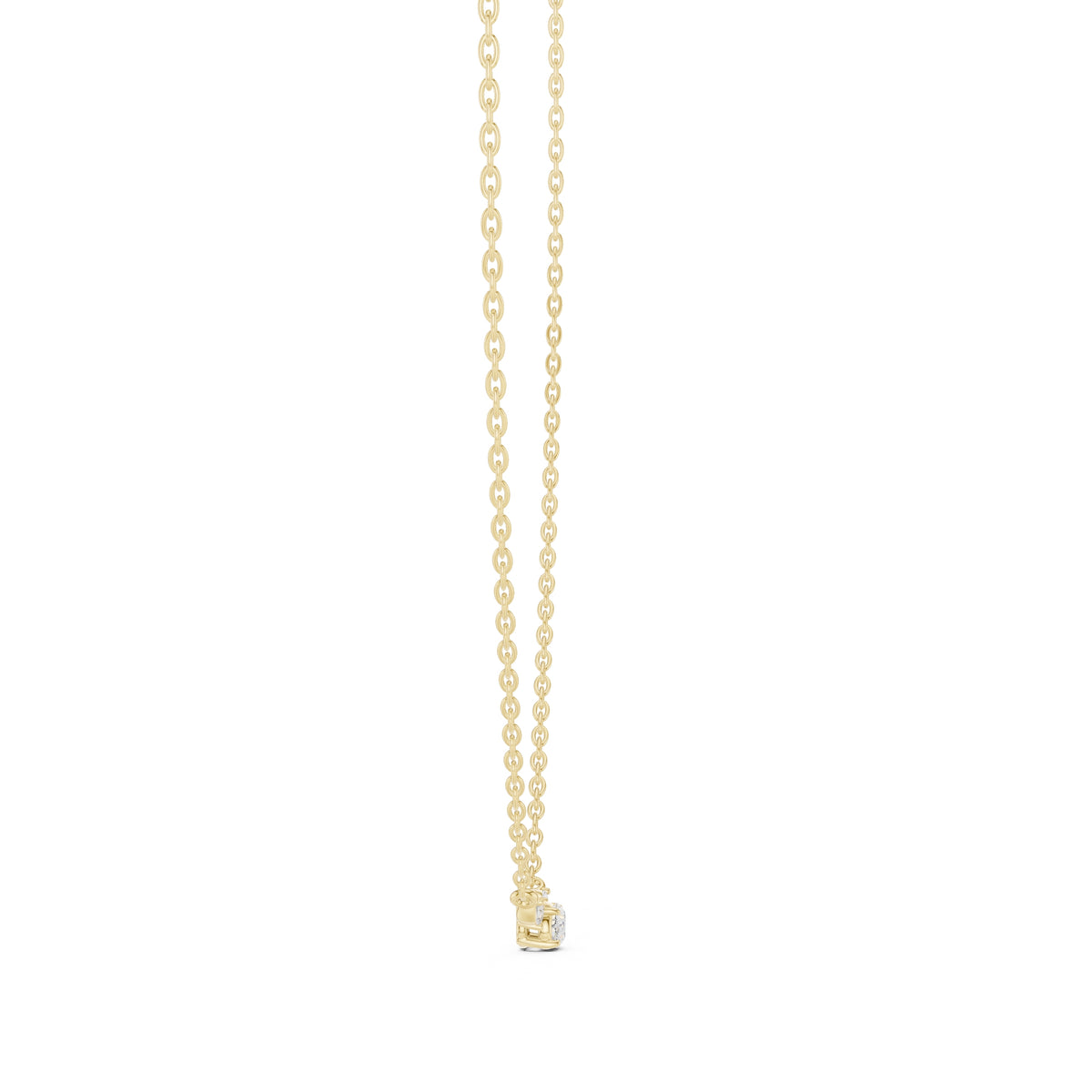 Minimalist Labgrown Diamond Lariat Chain Necklace Yellow Gold