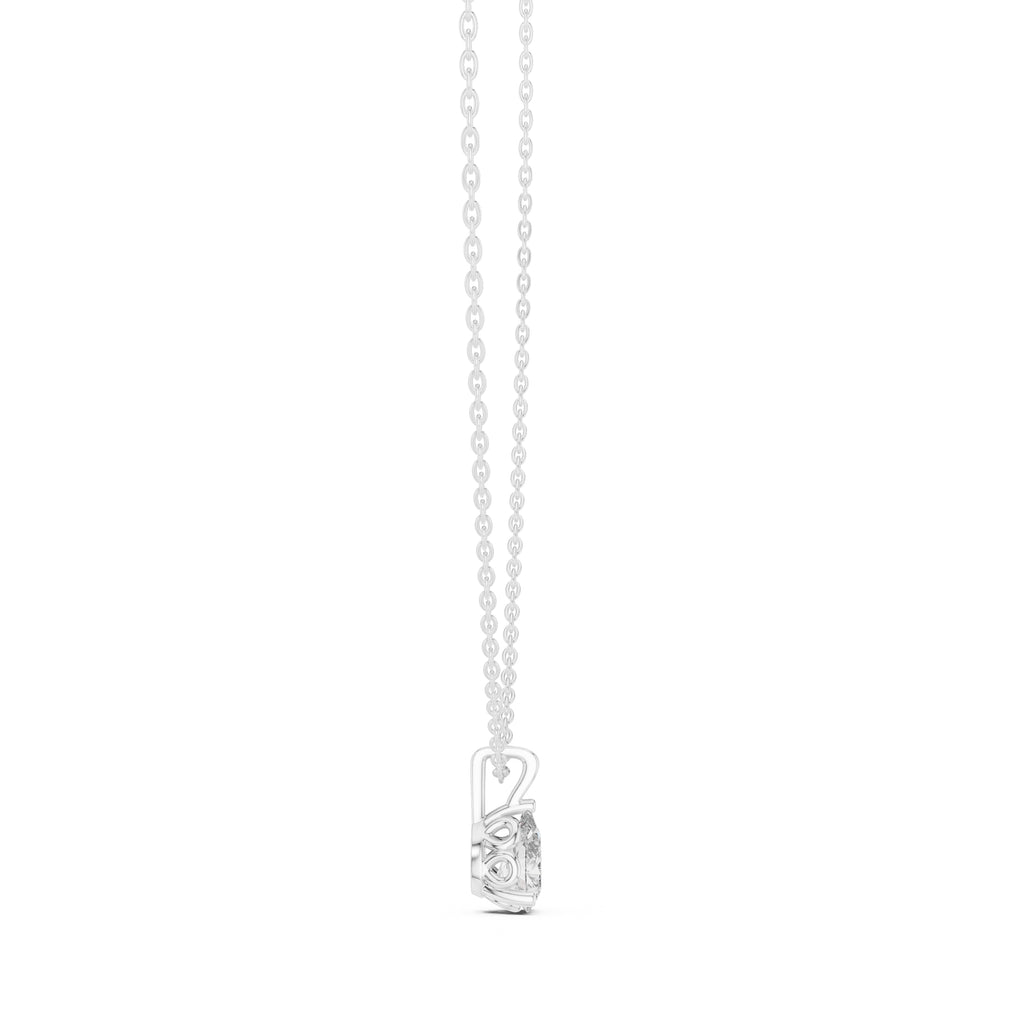 1.00ct Pear Cut Labgrown Diamond Solitaire Pendant Necklace 1ct White Gold