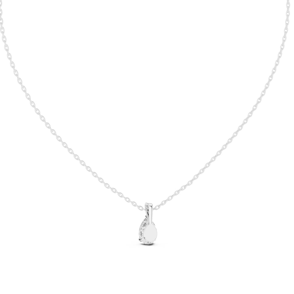 1.00ct Pear Cut Labgrown Diamond Solitaire Pendant Necklace 1ct White Gold